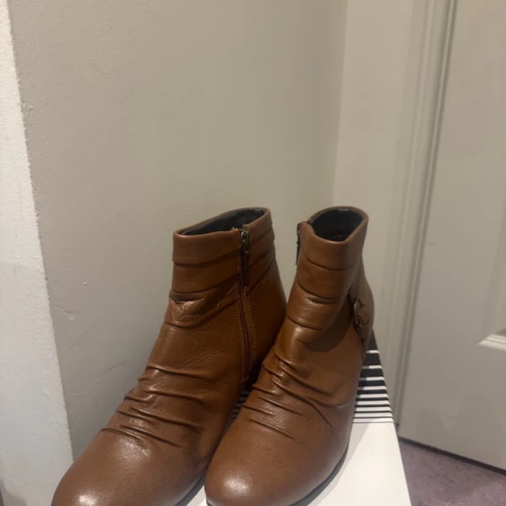 Brown Leather Ankle Boots